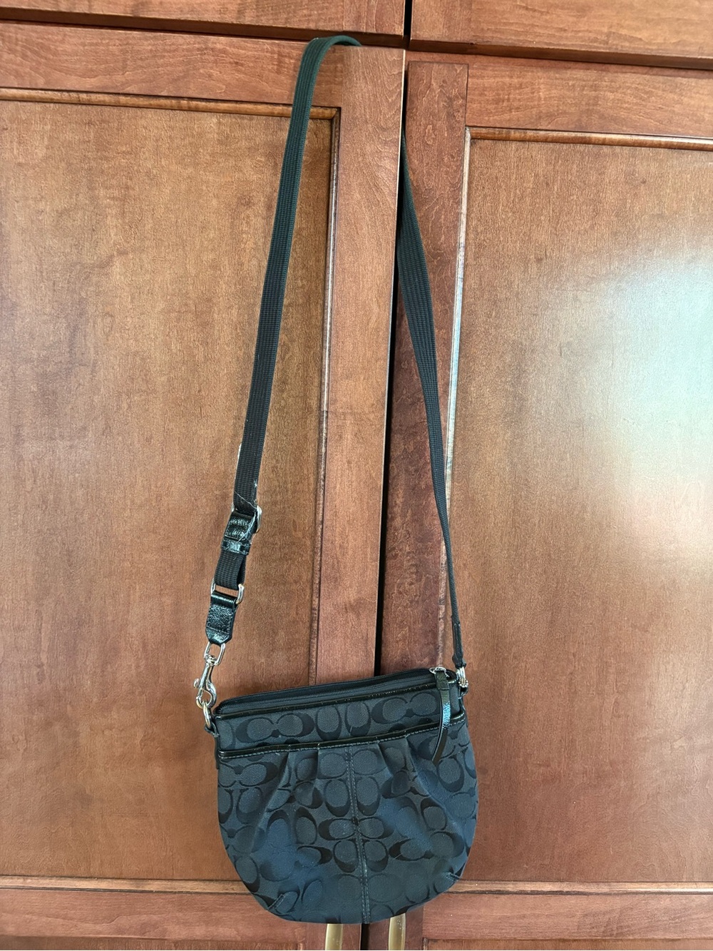 Coach Black Signature Crossbody Pouch